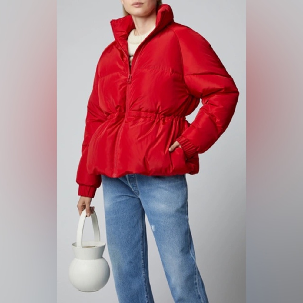 GANNI Red Down-fill Puffer Jacket